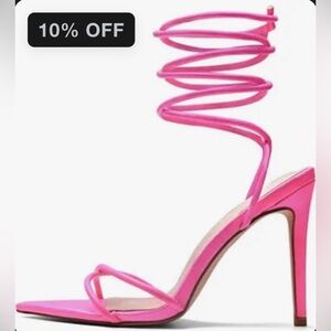 Hot Pink Misguided Lace Up Heels